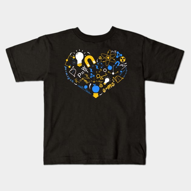 Love Physics Kids T-Shirt by KsuAnn